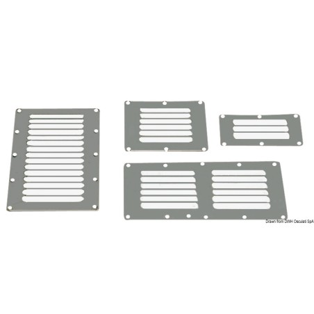 
Grille aération inox poli 232x127 mm 
