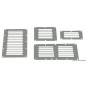 
Grille aération inox poli + moustiquaire 128x232mm 
