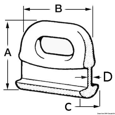 
Coulisseau nylon p. grand-voile 14 mm 
