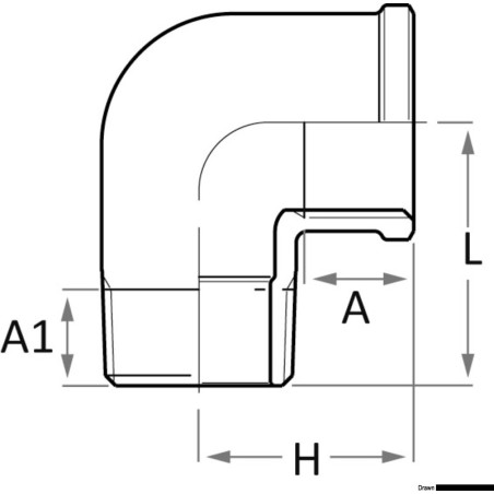 
Raccord coudé 90° en bronze F-F GUIDI 1"1/2 
