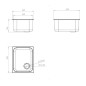 Evier rectangulaire inox 260x325x150 mm