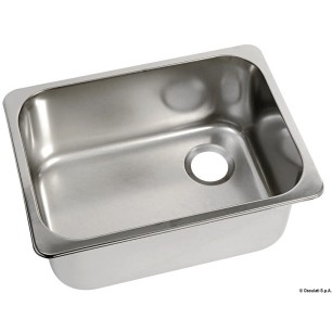 Evier rectangulaire inox 260x325x150 mm pour bateau, tiny-house, van ou camping-car. Réf. Osculati 50.187.23