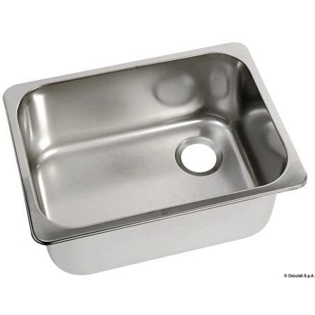 Evier rectangulaire inox 260x325x150 mm pour bateau, tiny-house, van ou camping-car. Réf. Osculati 50.187.23