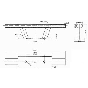 Taquet Nordik AISI316 poli miroir 500 mm
