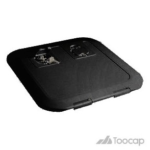 Trappe d'inspection Noire profil bas 520 x 465 mm résistante aux UV - Osculati 20.294.50 - EAN13 8033137109867