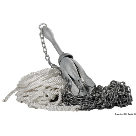 Kit de mouillage ancre grappin 8 kg | EAN 8033137067365 Ref 01.700.03