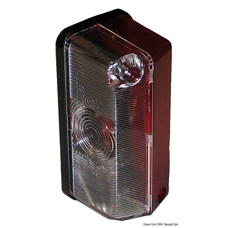 
Feu d'encombrement base plate blanc/rouge 
