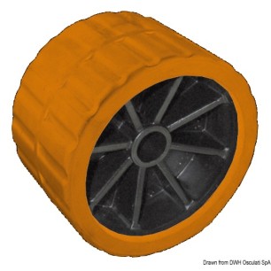 Roue centrale orange 75 mm Ø trou 15 mm | EAN 8033137068522 Ref 02.029.04