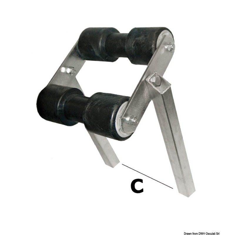 
Roue basculant central section tube 40 x 40 mm 
