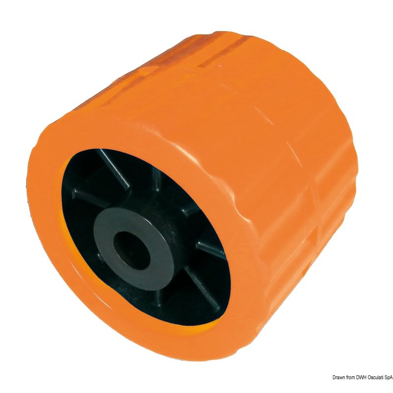 
Roue latérale orange 75 mm Ø trou 15 mm 
