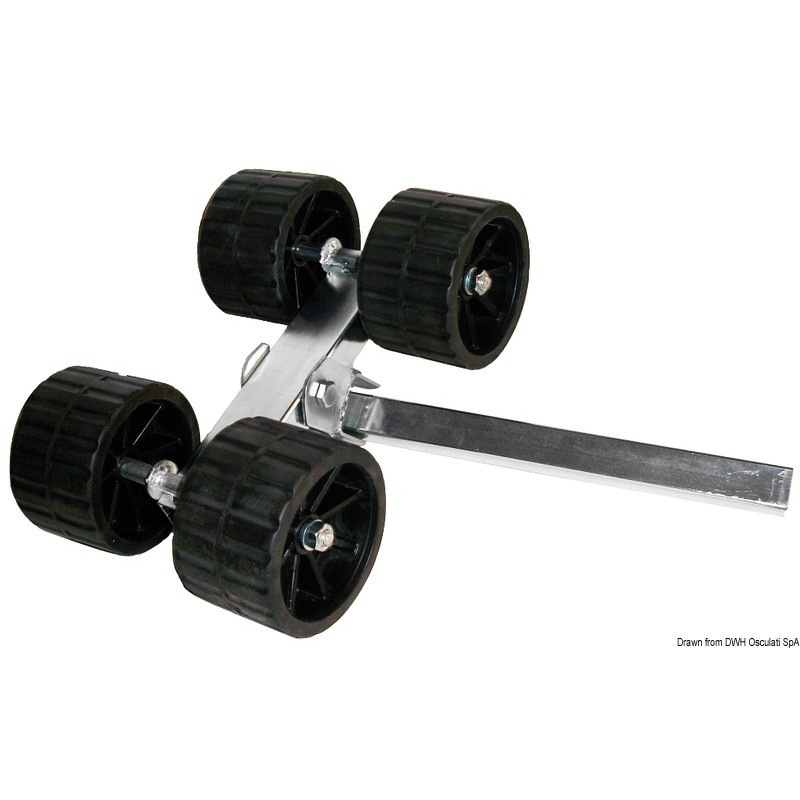 
Rouleau pivotant 4 rouleaux droit 40 mm 
