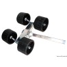 
Rouleau pivotant 4 rouleaux rehaussé 40 mm 
