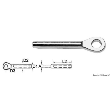 Terminal œil AISI 316 Ø 12 mm | EAN 8033137073571 Ref 05.190.12
