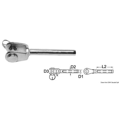 Terminal fourche AISI 316 Ø 8 mm | EAN 8033137073632 Ref 05.191.08