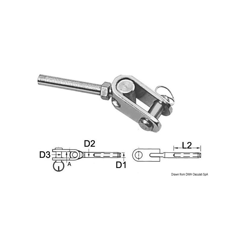 
Terminal AISI 316 fourche articulée Ø 5 mm 
