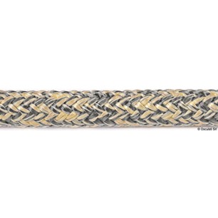 Double tresse Kevlar+ polyester jaune-gris 10 mm  Ref 06.411.10GR
