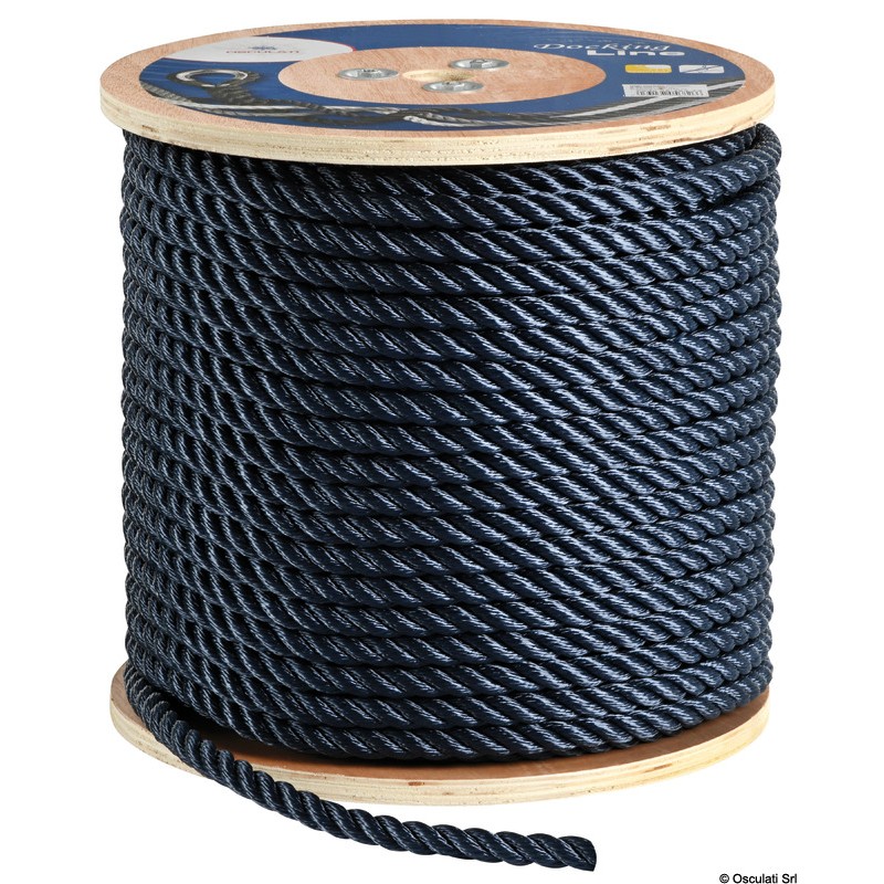 
Bout 3 torons bleu 28 mm 
