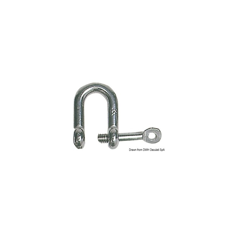 
Manille en U  axe imperdable AISI 316 8 mm 
