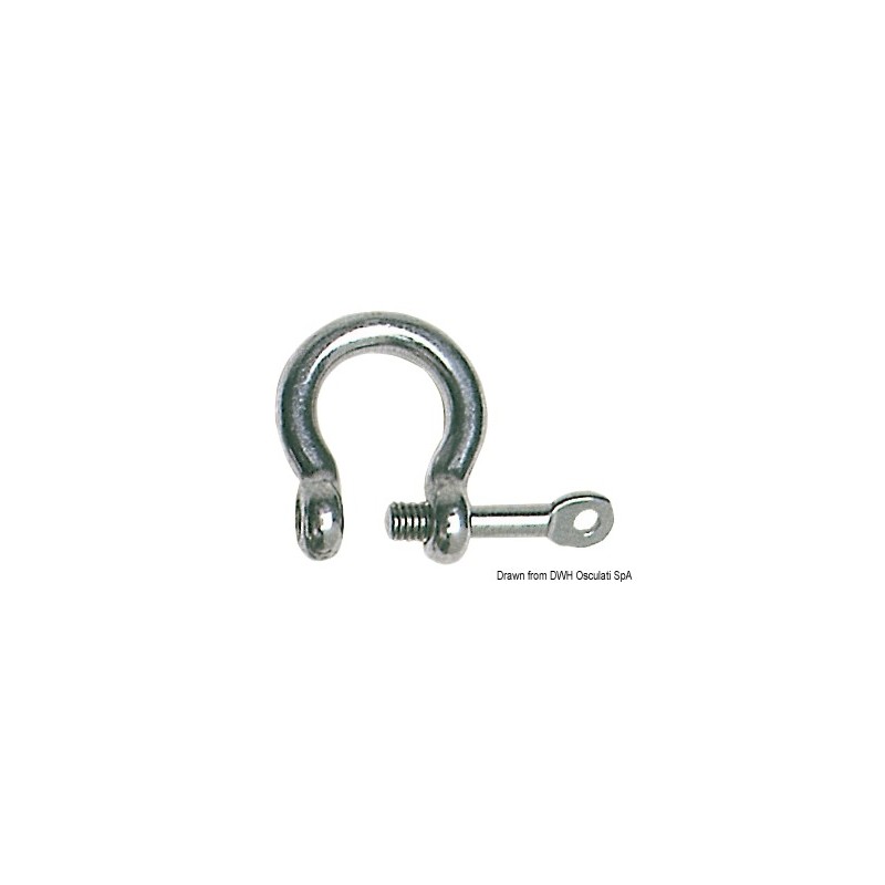 
Manille mod. lyre  axe imperdable AISI 316 10 mm 
