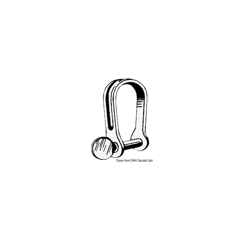 
Manille emboutie courte en inox 6 mm 
