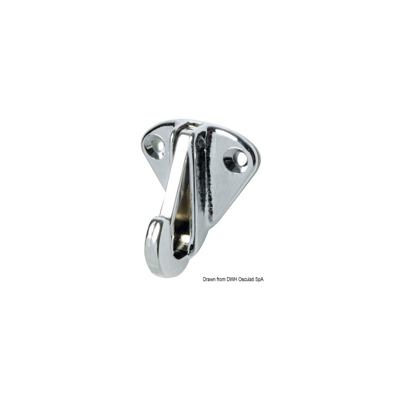 Crochet sur platine en laiton chromé ouverture 7 mm