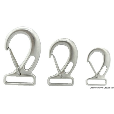 Mousquetons inox œillet rectangulaire sangle| EAN 8033137081408 Ref 09.249.01
