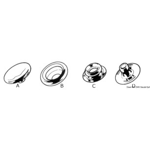 Boutons-pression laiton nickelé+ acier AISI 316| EAN 8033137082085 Ref 10.303.11
