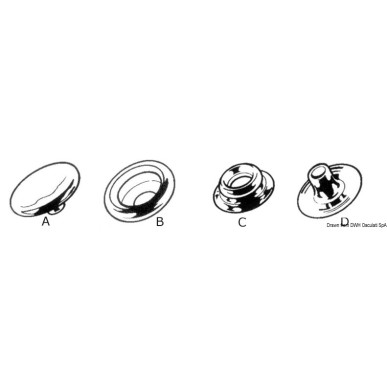 Boutons-pression laiton nickelé+ acier AISI 316| EAN 8033137082115 Ref 10.304.11