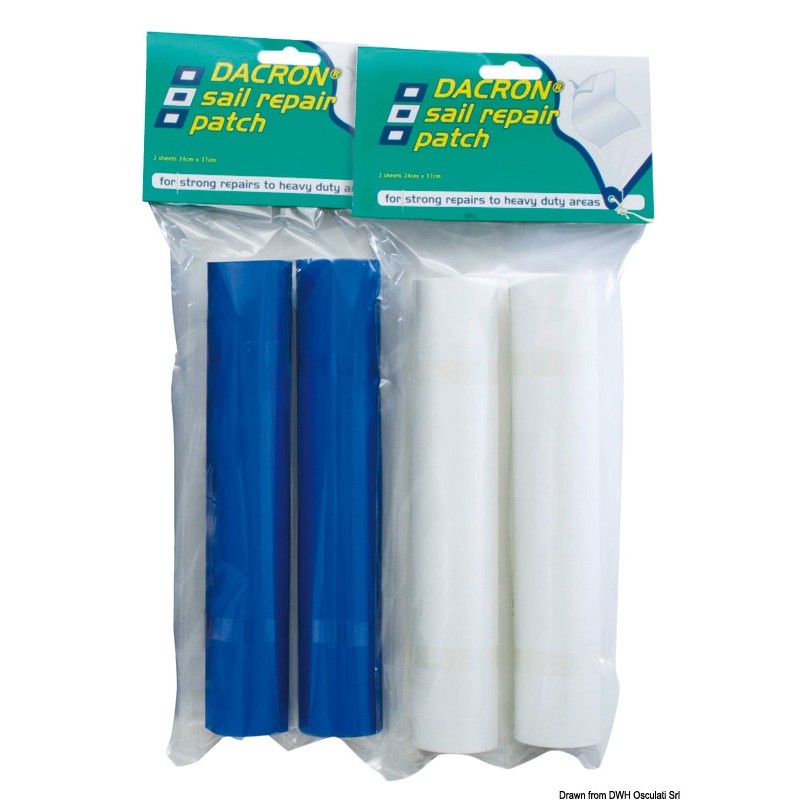 
Kit réparation tissu Dacron blanc 
