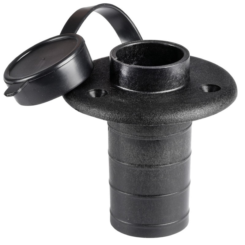 
Base plastique encastrer sur plan 2 contacts noir 
