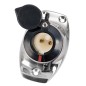 
Base inox angulaire  encastrer 2 contacts noir 
