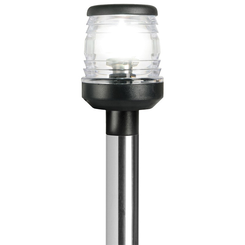 
Hampe en inox 60 cm avec feu en plastique noir 
