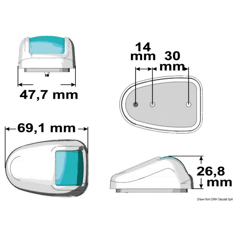 
Feu de navigation  led Orions blanc 360° 
