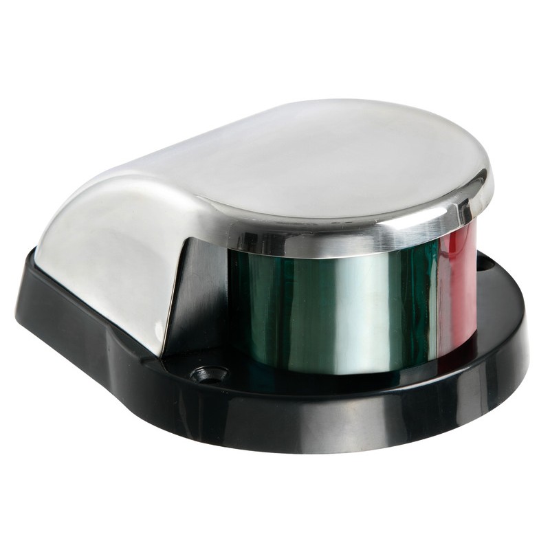 
Feu de proue rouge/vert calotte inox 
