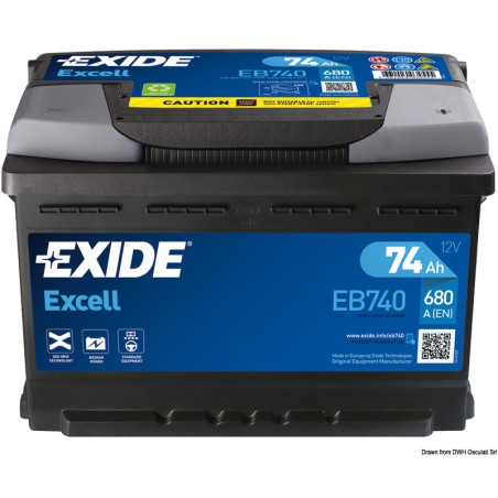 Batteries Exide Excell Démarrage| EAN 3661024034517 Ref 12.403.01