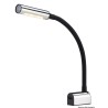 
Spot LED articulé de lecture inox + silicone noir 
